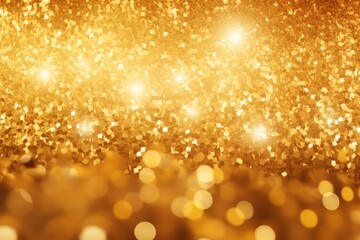 Gold bokeh glitter texture background brightness effect design art created with Generative AI