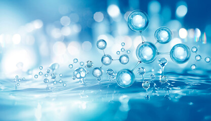 bubble and molecule background for cosmetic product
