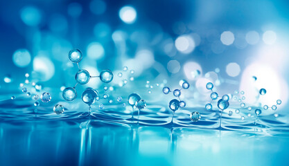 bubble and molecule background for cosmetic product