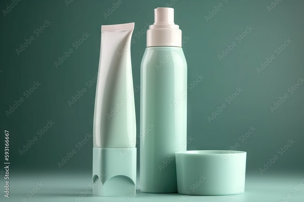 Poster a couple of bottles that are next to each other on a table with a cup in front of them and a cup in 