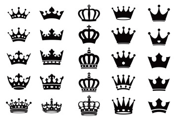 シンプルな王冠デザインセット
 - obrazy, fototapety, plakaty