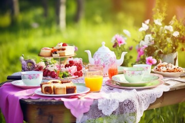 an illustration of tea party