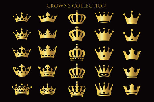 simple silhouette of crown set, vector illustration

