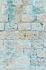 Beautiful Texture of Blue Old Stone Wall. Antique Fence