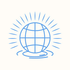 commonwealth day icon, globe symbol over water