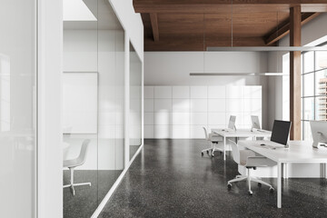 White office hall with open space area