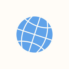 blue globe silhouette icon symbol