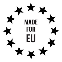 Made for EU badge or symbol with stars
