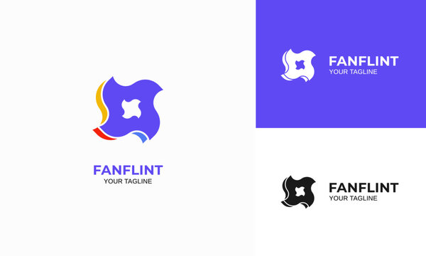 abstract modern business logo design