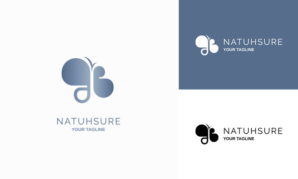 abstract butterfly gradient logo design for modern brand design