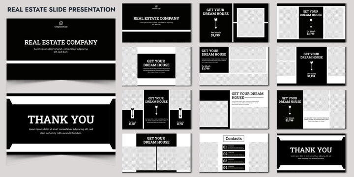 Free Vector Real Estate Presentation Slides Editable Layout Use For Infographic And Corporate Slide Business PowerPoint Presentation 