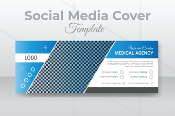 Medical healthcare services Facebook cover design or business timeline banner template