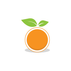 Free vector isolated orange with leaf design