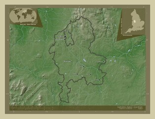 Staffordshire, England - Great Britain. Wiki. Labelled points of cities