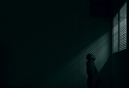 light lines from window frame. interior design, pattern of shado