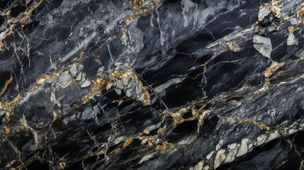 Granite texture. Black, grey, gold