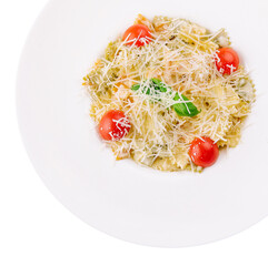 Farfalle pasta with cherry tomatoes and parmesan