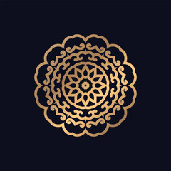Abstract mandala background with golden arabesque pattern gold color.