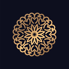 Premium mandala background with golden arabesque pattern gold color
