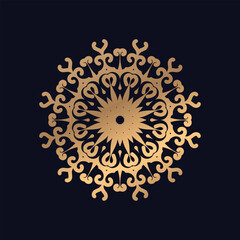 Single Abstract Golden Mandala Design Background