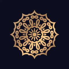 Single Islamic Pattern Golden Mandala Design Background