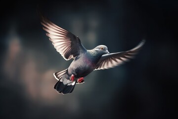  a bird is flying in the air with its wings spread.  generative ai