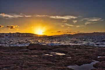 sunset over the sea