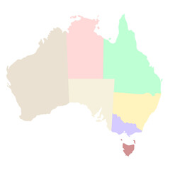  Australia map, Colorful region map 