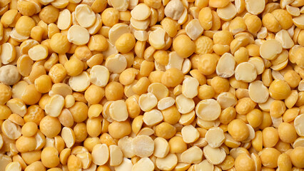 Dry yellow split peas top veiw