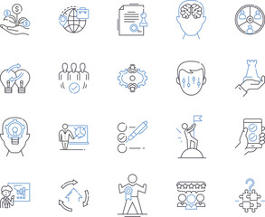 Corporation progress outline icons collection. Growth, Expansion, Progress, Development, Advancement, Expansion, Profits vector and illustration concept set. Expansion, Expansion, Mergers linear signs
