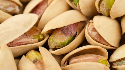 Salted roasted pistachio close up
