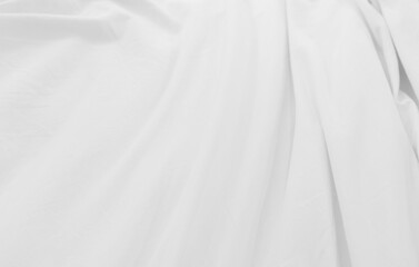 Obraz premium Curtain white wave shapes and soft shadow. designs abstract backround on isolated. Curved stripes on fabric.