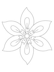 Fototapeta premium Flower mandala illustration. Oriental pattern, vintage decorative elements Easy mandala kaleidoscope pattern on white background Adult coloring page 