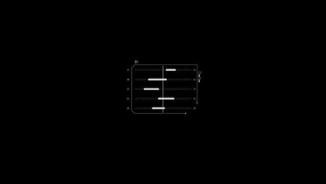 Animated HUD infographic element graph with data.