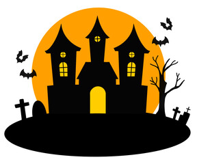 halloween castle illustration png