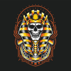 egyptian skull mummy vector logo