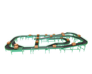 Conveyor belt isolated on transparent background. 3d rendering - illustration