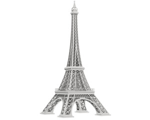 Eiffel  tower isolated on transparent background. 3d rendering - illustration