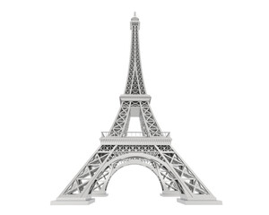 Fototapeta na wymiar Eiffel tower isolated on transparent background. 3d rendering - illustration