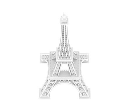 Eiffel  tower isolated on transparent background. 3d rendering - illustration