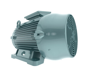 Electric motor isolated on transparent background. 3d rendering - illustration