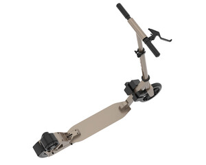 Electric scooter isolated on transparent background. 3d rendering - illustration