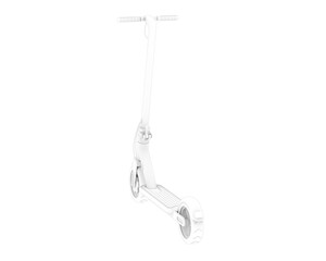 Electric scooter isolated on transparent background. 3d rendering - illustration