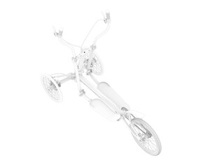 Elliptical bike isolated on transparent background. 3d rendering - illustration