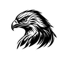 Hawk Face, Silhouettes Hawk Face SVG, black and white Hawk vector