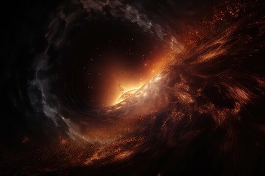 black hole, surrounded by swirling vortex of time and space, created with generative ai