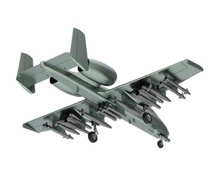 Fighter jet isolated on transparent background. 3d rendering - illustration