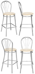 Bar stool. Interior element. Isolated from the background. From different angles