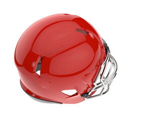 Fototapeta premium Football helmet isolated on transparent background. 3d rendering - illustration