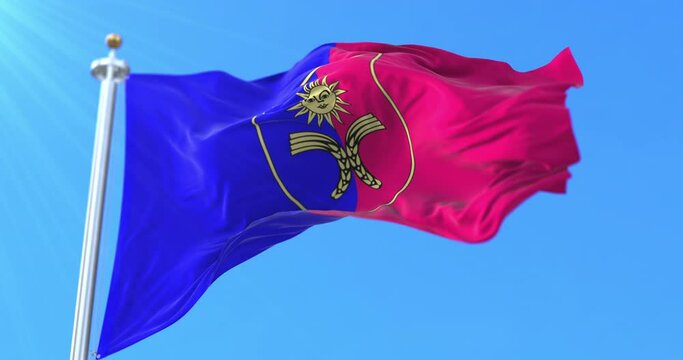 Flag of Kirovohrad Oblast, Ukraine. Loop